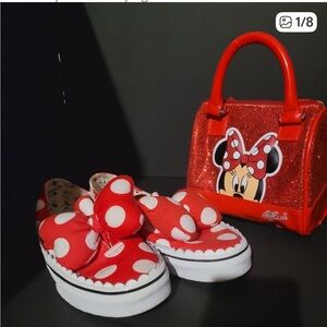 Disney Duo: Purse + Vans Minnie Mouse Sneakers size 3.5 Youth or Woman’s 5.5
